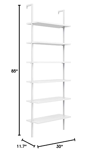 Wall-Mount Ladder Shelf Bookcase for Modern Home Decor