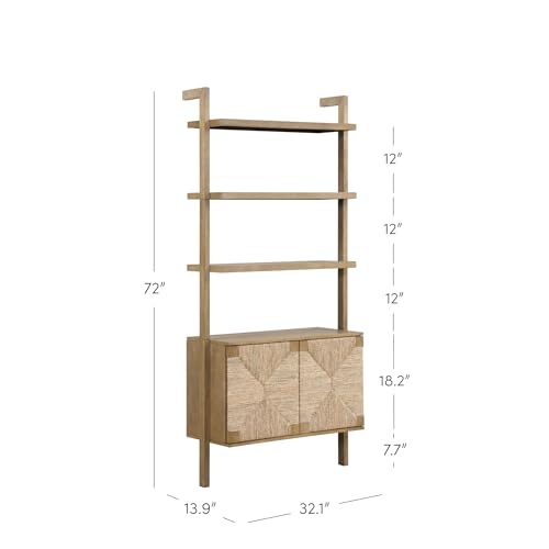 Nathan James Bohemian Wall Shelf with Storage Cabinet